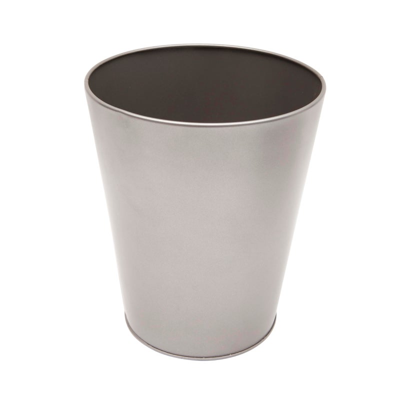 Kenney KN80003 Storage Made Simple 1.3 Gallon (5.5 Liter) Small Open Top Rust-Resistant Metal Waste Basket/Trash Can/Garbage Can for Bathroom, Bedroom, Home Office, Laundry Room, or Dorms, Pewter - Image 1